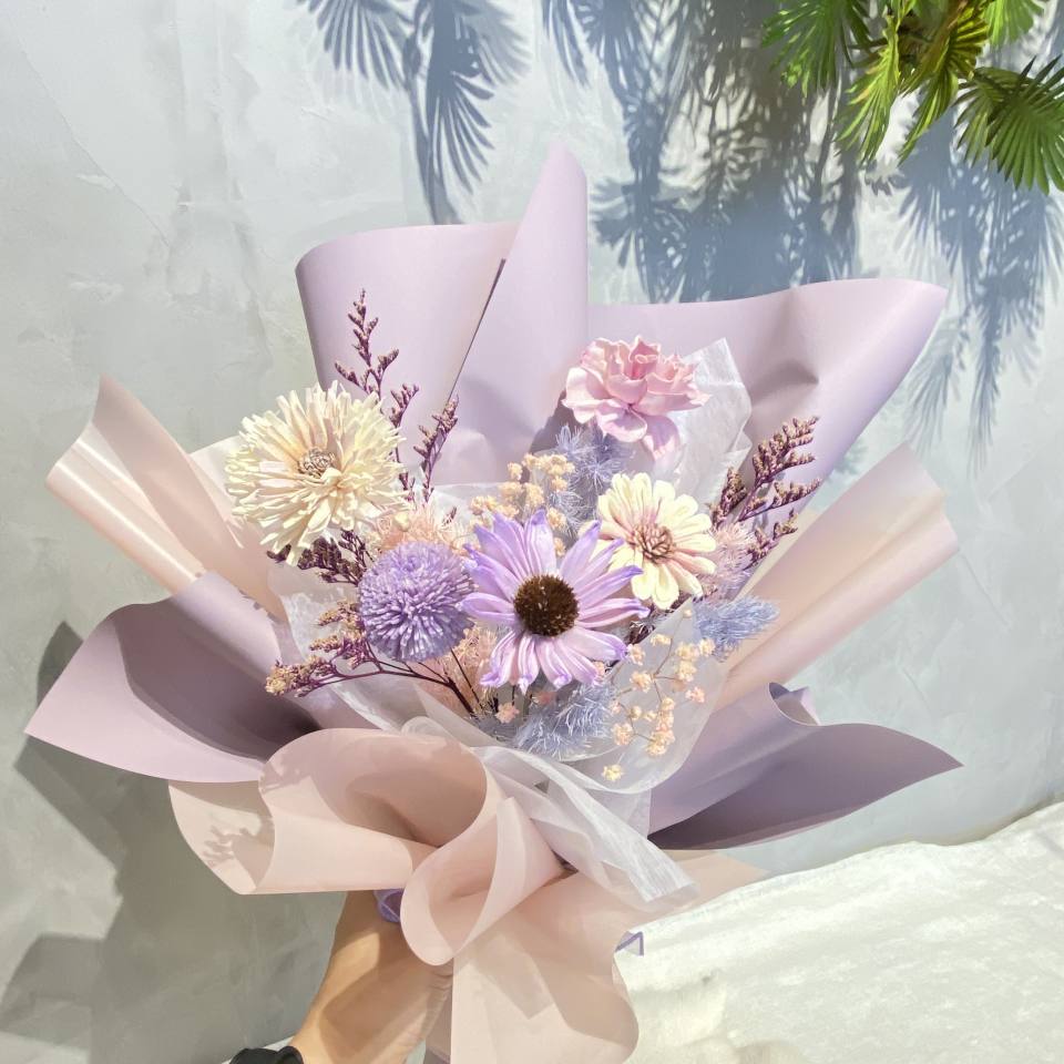 乾燥花花束-浪漫紫色系