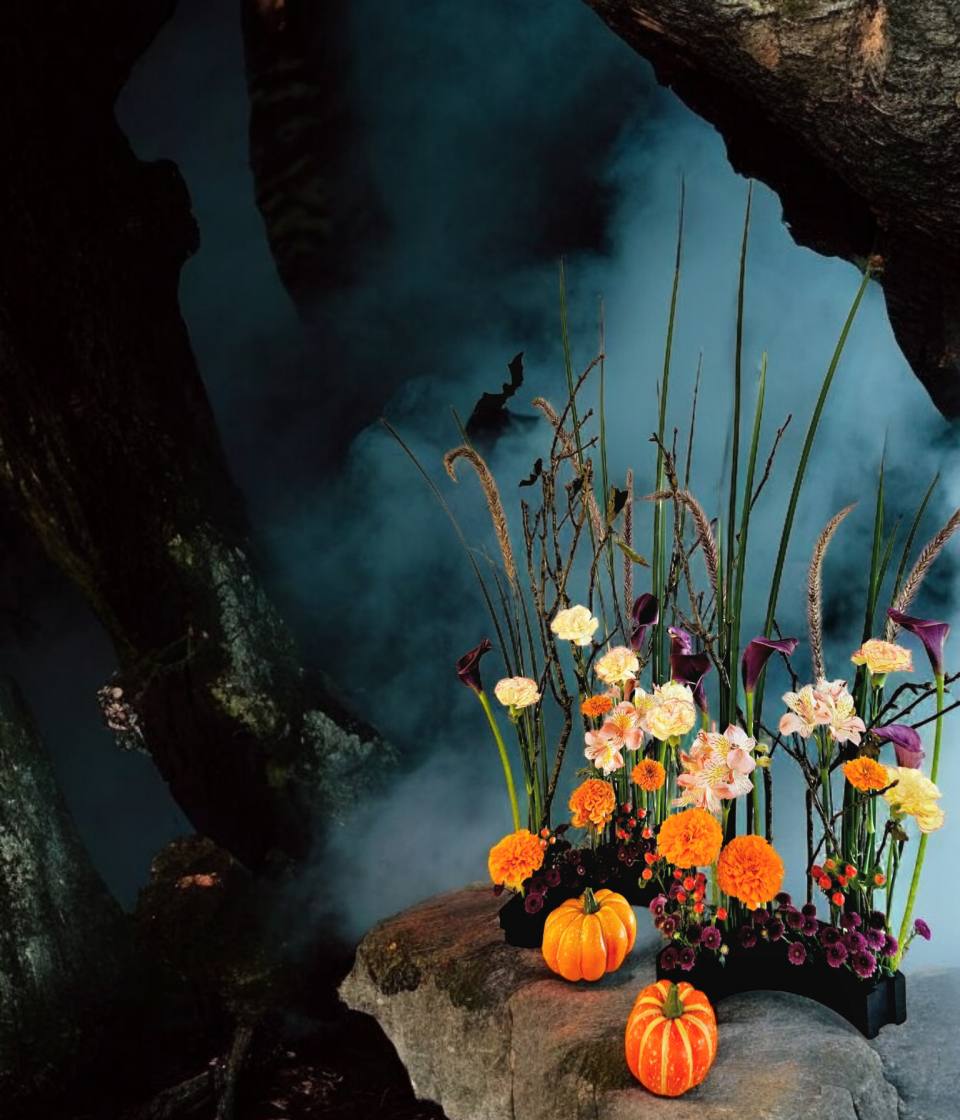 萬聖節桌花設計-實拍圖片