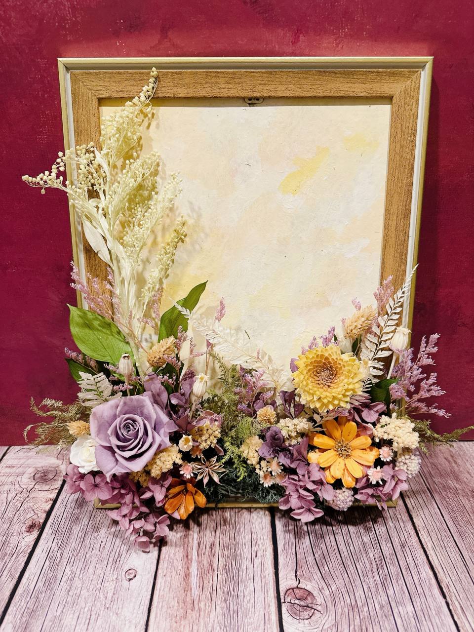 手工染色畫版永生花A4相框