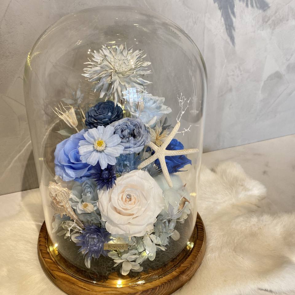 玻璃盅永生花-可客製色系