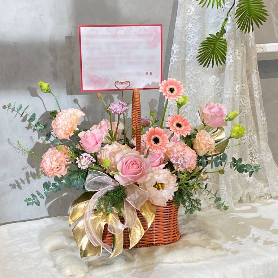 迎光柔語 開幕提籃花禮-台中市區可代送，需加收運費