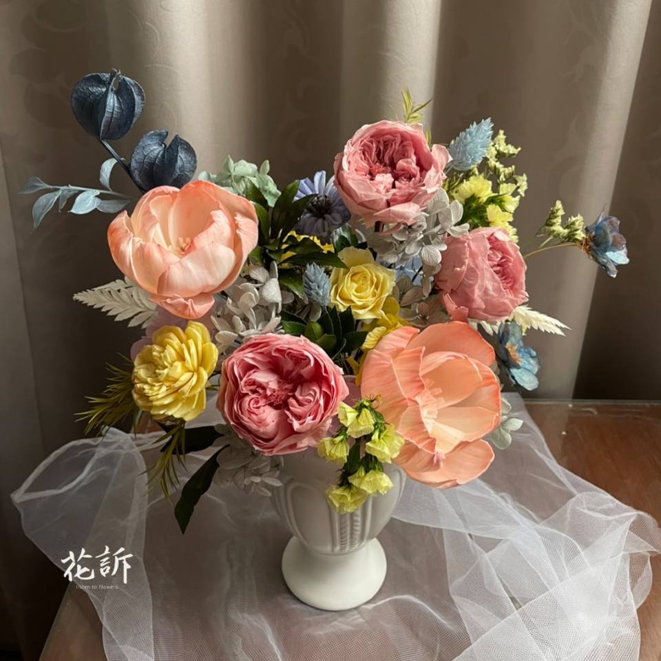 【永生花禮】古典庭園玫瑰永生花/開幕花禮/桌花/盆花