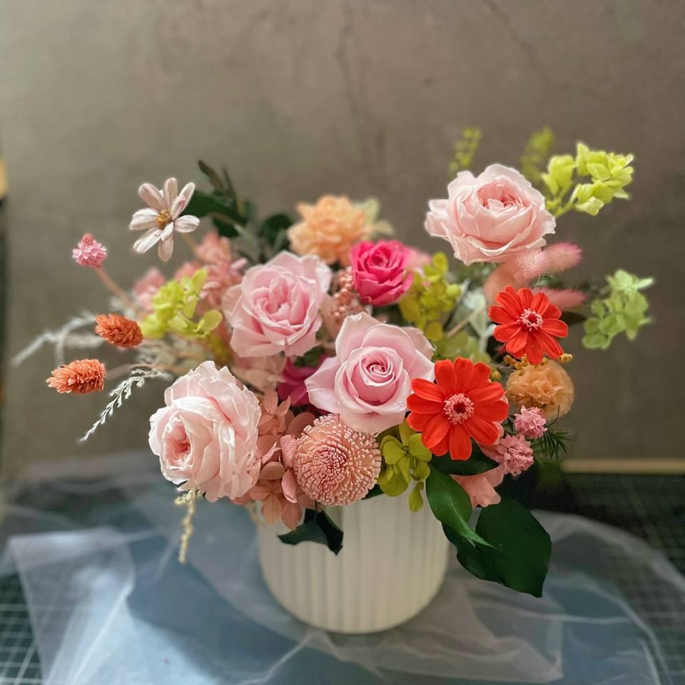 【永生花禮】粉色呢喃永生花/開幕花禮/升遷花禮/謝師花禮-實拍圖片