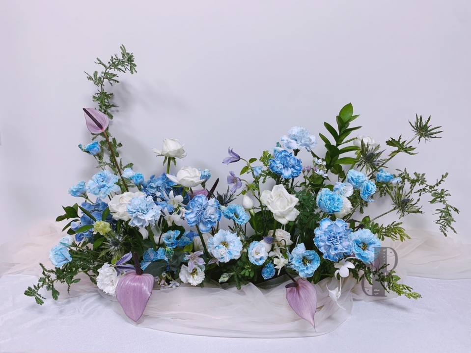 性別派對主題桌花-實拍圖片