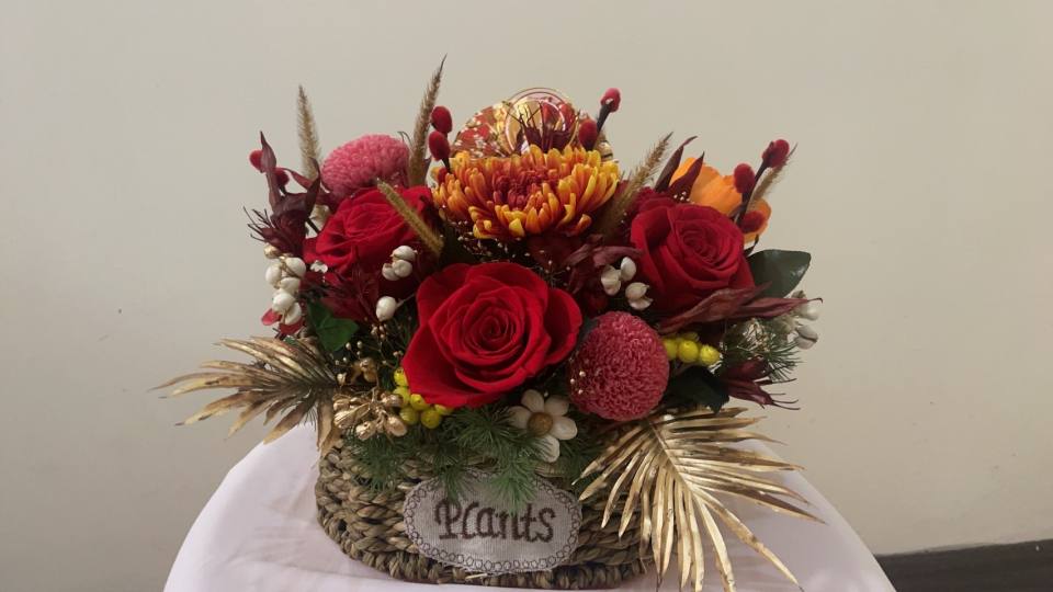 新年永生花煙火菊-實拍圖片