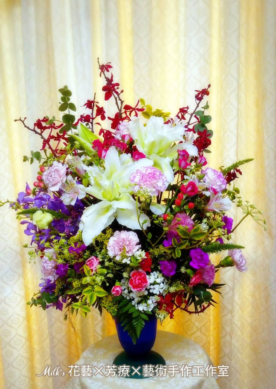 百合玄關桌花客製