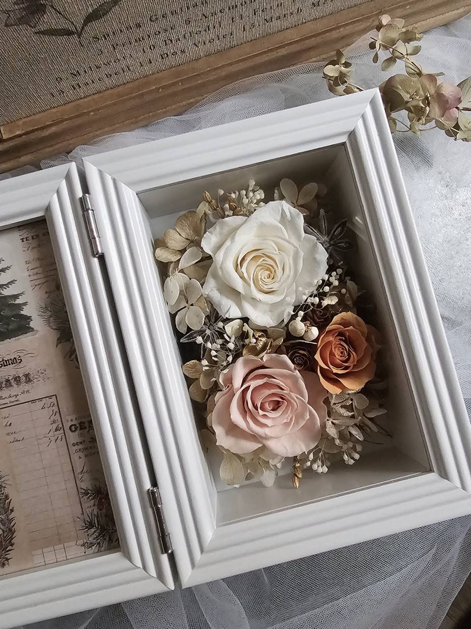 美好時光寶盒|永生花相框 母親節 謝師花禮 畢業 結婚 生日 退休