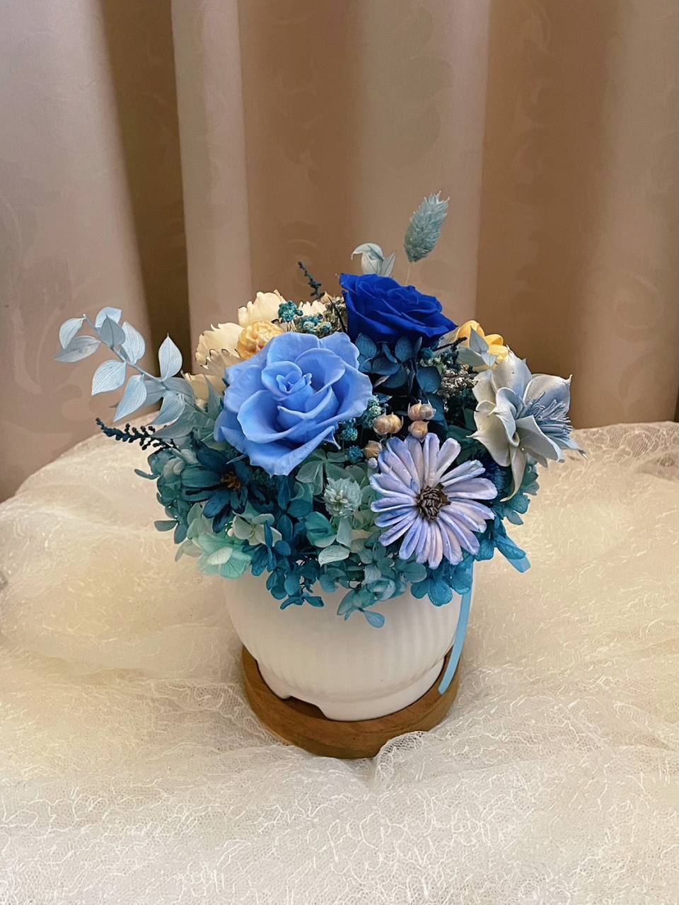 【永生花禮】海洋藍永生小花禮/開幕花禮/升遷花禮/祝賀花禮