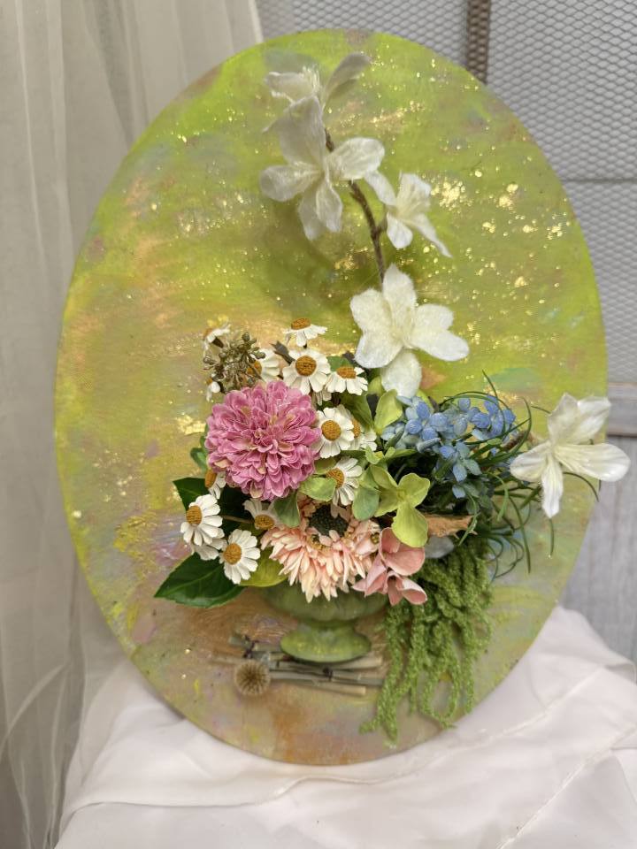 壓克力金箔畫框花藝(裝置藝術作品)