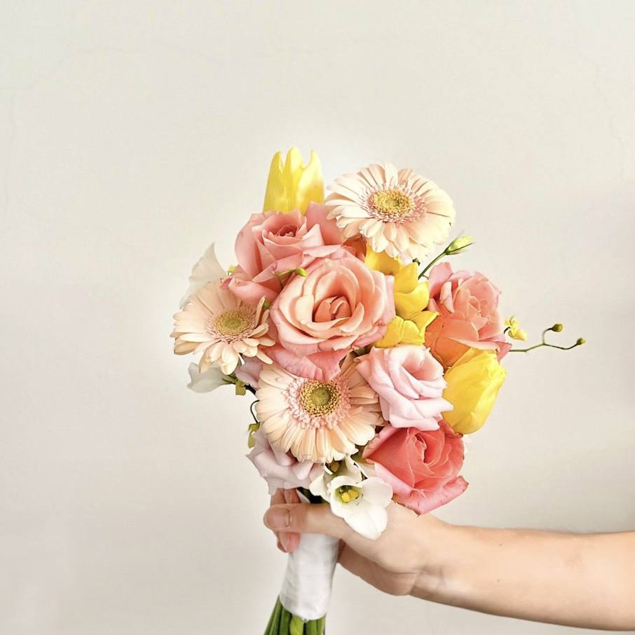 甜美風新娘捧花-實拍圖片